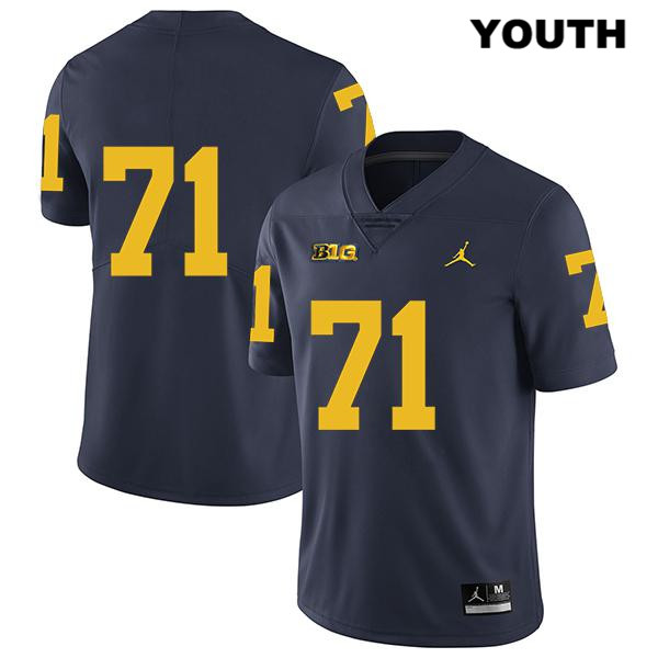 Youth NCAA Michigan Wolverines Andrew Stueber #71 No Name Navy Jordan Brand Authentic Stitched Legend Football College Jersey BV25X03KQ